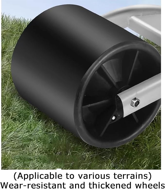 Garden Stool with Wheels20-33cm Adjustable HeightFoldable Backrest Gardening Seat Bearing 150kgfor Orchards Farms(Black)