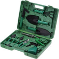 HARFINGTON 1 Set Garden Tool Set 10 Pieces Plastic Gardening Planting Tools Kit with Shovels Rake Scissor Trimmer Water Sprayer and Store Case Green