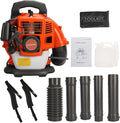 Cordless Leaf Blower 52CC Gas Powered Backpack Leaf Blower for Lawn Care Snow Blower 1.2 L Fuel Tank 6800r/min Large Air Volume Garden Outdoor Supplies Orange
