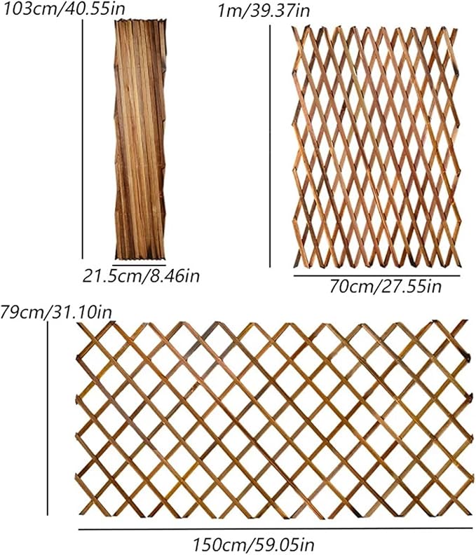 Expandable Garden Trellis Retractable Plant Climbing Pergola Garden Fence Decorative Outdoor Wall Hanging Balcony Terrace Pet Barrier(105HWP)