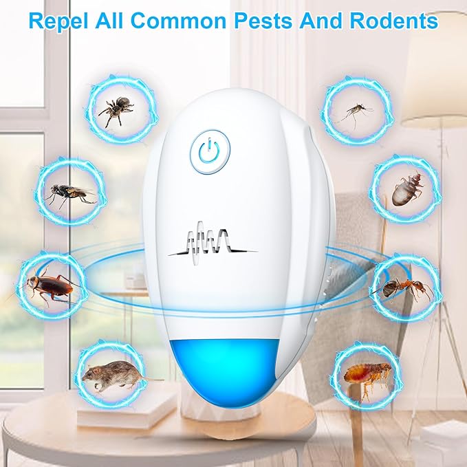 2026 Upgraded Ultrasonic Repeller 6 PacksIndoor Ultrasonic Repellent Electronic Plug in Pest Control for BugsMosquitoRoach Ant Rodent Mouse Spider Repellent for House Warehouse Garage (6)