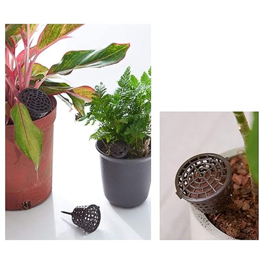 100PCS Plastic Fertilizer Mesh Basket Lid Planting Fertilizer Net Pot Garden Fertilizer Basket Garden Nutrition Cups for Garden Yard (Large Size with Lid)