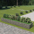 Gabion Planter Raised Bed Outdoor Garden Galvanized Steel Wire Mesh Grid Stone Wall Flower Raised Bed for Vegetables Flowers Plants 117.2 x 35.4 x 19.7