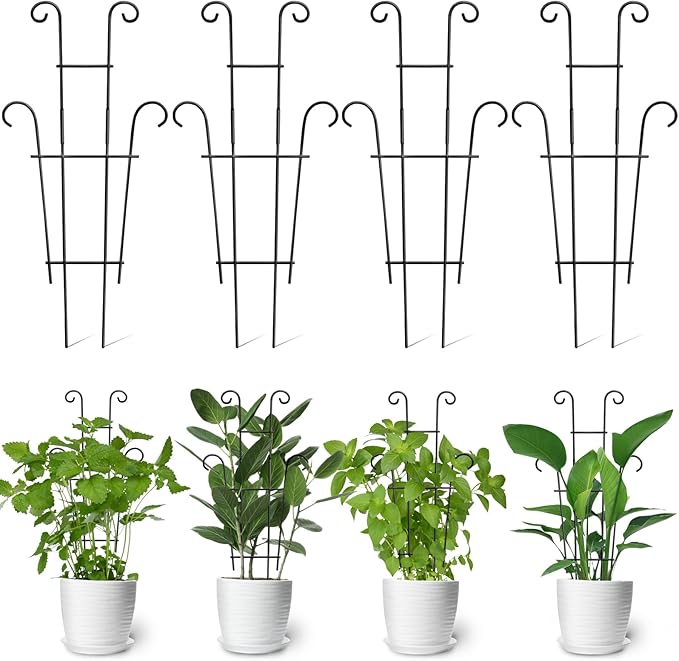 Coomin 23in Taller Plant Trellis for Climbing Plants Indoor Sturdy Houseplant Trellis for Potted Plants with Ties Vine Plant Support for Monstera Pothos Ivy Plant Decor 4P