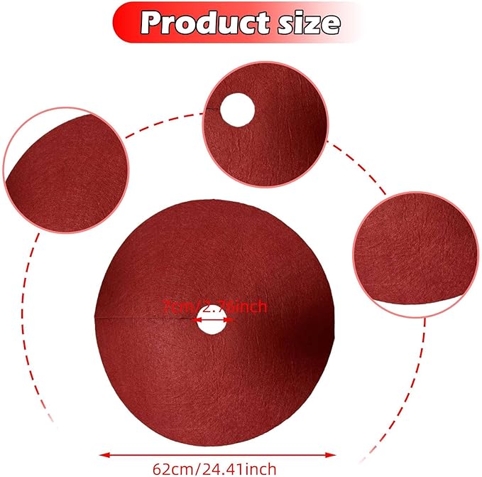 10 Pieces Tree Mulch Rings for Weed Control Fruit Tree Protector Thickened Plant Cover Growth Resistant Weed Barrier Fabric Red