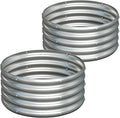 2PCS 2x2x1ft Galvanized Raised Garden Bed Kit-Round Garden Bed Outdoor Planter Box for VegetablesFlowersHerbsEasy AssemblySilver