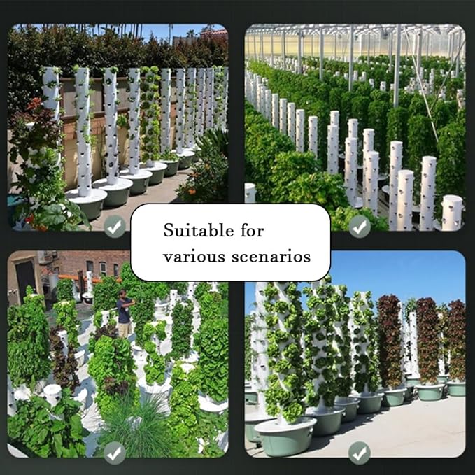 Hydroponics Growing System Indoor Garden Vertical Hydroponic Tower with Water Pump New Customized ABS Material for Herbs Fruits Vegetables(9 Layers)