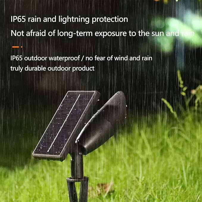 Solar SpotlightOutdoor Waterproof Led Lighting Waterproof Graden LightsSolar Landscape Spotlight Ground Lamp for Lawn Trees Flag Garden Pond Pathway Pool Area Warm Light