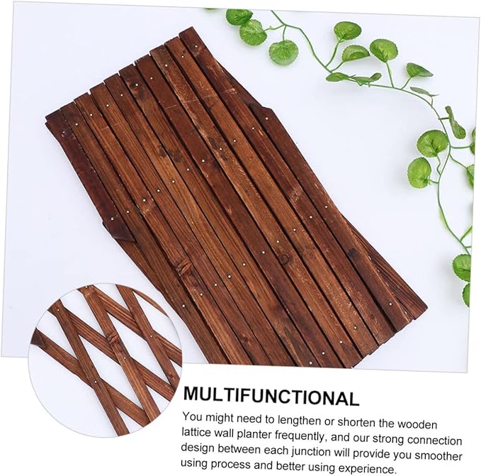 POPETPOP Climbing Plant Support Trellis Expandable Willow Fence Garden Trellis Panel Carbonized Wood for Outdoor Plants