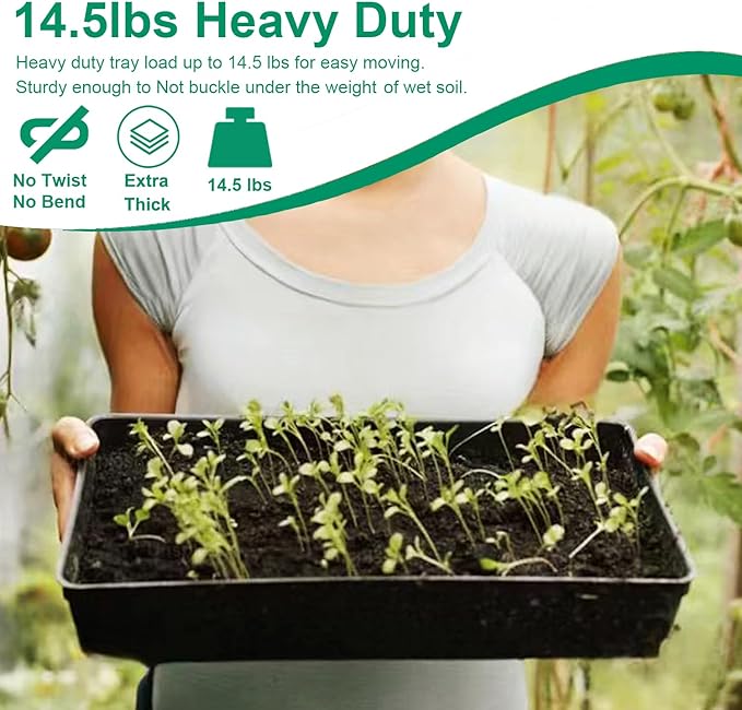 20 Pack Flower and Plant Cultivation Trays1020 Seed Starting Trays No Holes and 72 Cell Seedling Starter Plugs Reusable for Microgreen Seedling Germination Indoor Outdoor Gardening