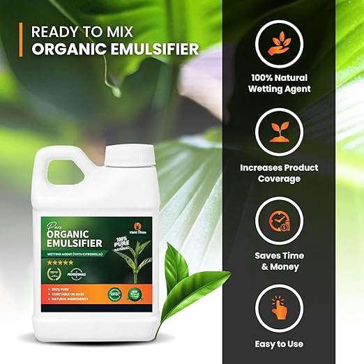 Pure Organic Emulsifier with Citronella - 100% Natural Wetting Agent for Enhanced Plant Absorption Eco-Friendly Formula (1 Gallon)