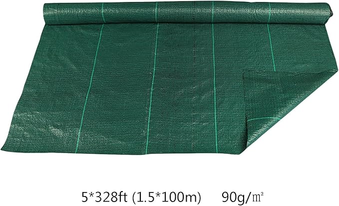 Weed Control Fabric Heavy Duty Weed Membrane Tear-proof Weed Matting Porous Weed Membrane Ideal for Use in Patios Garden Flower Beds Landscaping(1.5 * 100m)