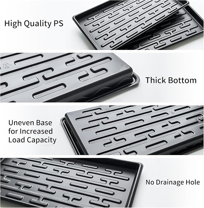 Shallow 1020 Nursery Flat Trays Specialized for Holding &amp Carrying 200 Cell Plug Seedling Trays (Height is 1.3)Microgreen Germination Trays10 Pack No Holes (YB01 10Pcs)