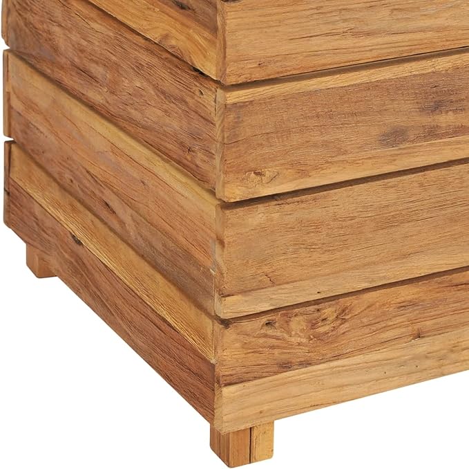 Raised Bed 59.1x15.7x28.3 Solid Wood Teak and Steel