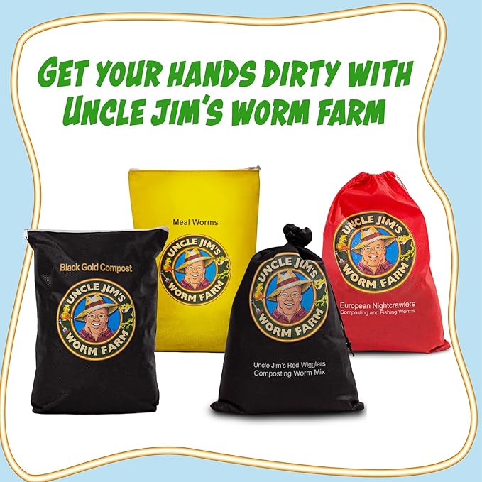 Uncle Jim's Worm Farm European Nightcrawlers Composting and Fishing Worms 1 Lb Pack