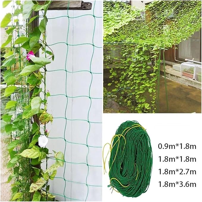 1Pcs 180cmx360cm Green Plant Climbing Netting Nylon Plant Trellis for Garden Vine Climbing Vegetable Loofah Flowers Growing (Color : Green Size : 90 X 180cm(Nylon))