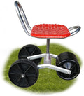 Wheeled Work Stool with Adjustable Swivel Seat Suitable for Weeding Gardening and Outdoor Lawn Care Garden Cart (B)