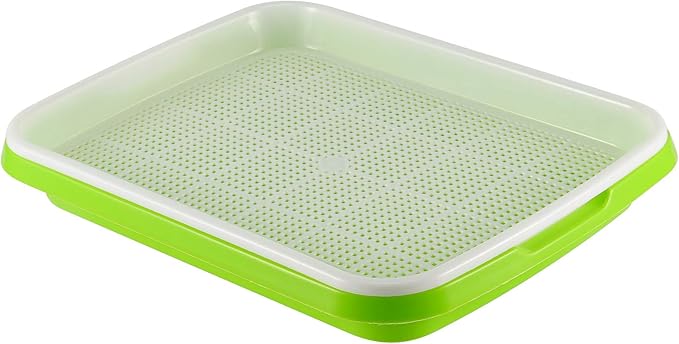 8 Pack Seed Sprouter Tray BPA Free Big Capacity Seed Germination Tray Healthy Wheatgrass Seeds Grower with Lid for Growing Bean Sprouts Cat Grass Wheat Grass Mung Beans