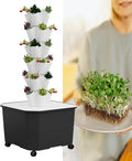 6/8/10/12 Layers Hydroponics Growing Sys-tem Indoor Garden Hydroponic Tower Growing Sys-tem Indoor Vertical Gardening Grow Kit with Pump and Movable WaterWhite-12LAYERS