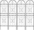 Metal Garden Trellis Rustproof Trellis for Climbing Plants Outdoor Flower Support (Black-4 Pack 71x19.7)