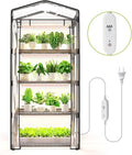 Indoor Greenhouse with Grow Light 4 Tier 1.6FT 80W Full Spectrum Grow Light with Timer Portable Plant Shelves with Waterproof PVC Cover for Seed Starting 26.4L X 19W X 61H
