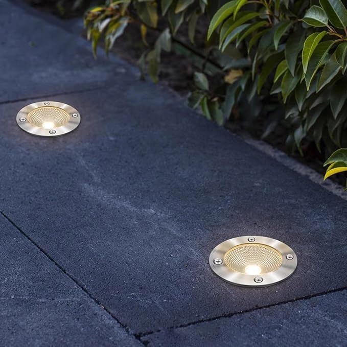 LED Underground Spotlight AC85-265V Waterproof COB Ground Light IP65 Landscape Recessed Lamp for Deck Step and Garden (20W Red)