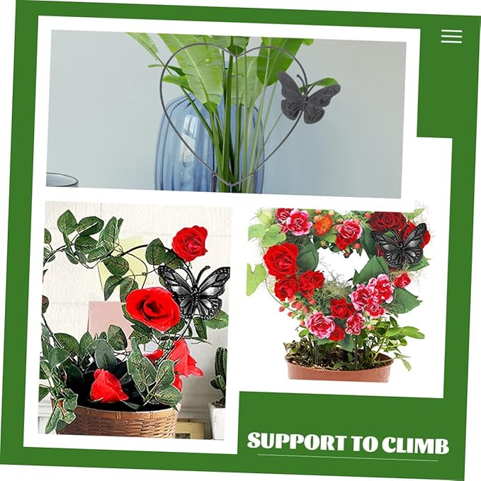 Happyyami 8 Pcs Garden Trellis Plant Climbing Frame Tomato Plant Indoor Plant Shelf Indoor Garden House Plants Indoors Live Potted Plants Climbing Holder Plant Climbing Rack Heart-Shaped