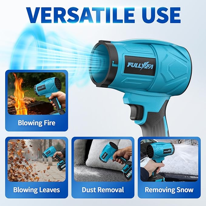 Leaf Blower Cordless Small Leaf Blower with 2*4.0Ah Batteries &amp Charger Portable Air Duster Lightweight 20000 RPM Handheld Leaf Blowers for Patio Cleaning Lawn Care Blowing Leaves Dust