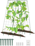 Happybuy Cucumber Trellis for Climbing Plants 46 x 32 Foldable Cucumber Trellis Set with Plant Clips Outdoor Plant Grow Support for Tomato Squash Vegetable