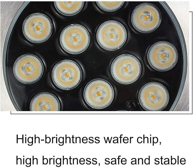 Underground Light LED 85-265V Beam LED Floodlight IP67 Waterproof Wall Washer Glare-Free Round Outdoor recessed spotlights Easy to Install Landscape Light Main Power (Cold White 15W)