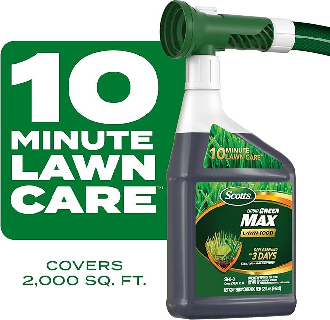 Scotts Liquid Green Max Lawn Food Lawn Fertilizer and Iron Supplement for Any Grass Type 29-0-0 32 fl. oz.