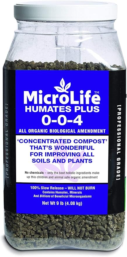 MicroLife Humates Plus (0-0-4) Professional Grade Granular Concentrated Compost Soil Amendment &amp Conditioner for Improving All Plants &amp Soils 9 LBS