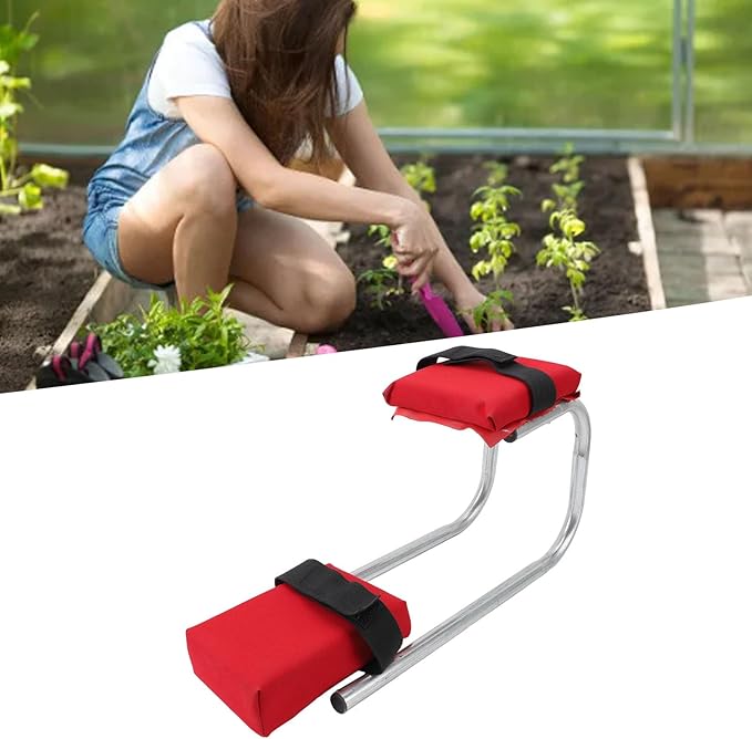 Knee Seat for Gardening Anti Numbness Portable Strap on Kneeling Device with EVA Pad Labor Saving High Load Bearing Ergonomic Kneeling Seat Leg Brace for Fishing Floor Cleaning (Red)