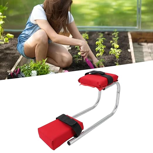 Ymiko Anti Numbness Knee Seat with EVA Seat Pad Steel Tubing - Support up to 330 lbs Foldable &amp Portable Gardening Knee Seat for Work Fishing Repair (2024) (Red)