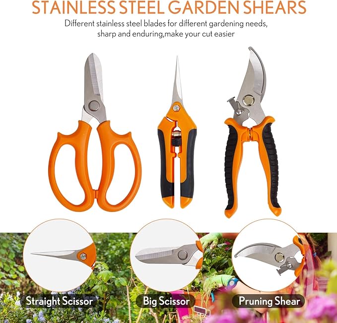 Bonsai Tools Kit 20 Pcs Garden Tools Set for Beginner Gardening Gift for Women Men Includes Bonsai Wire Kit Plant Mat Pruning Shears Bonsai Scissors Succulent Tools in Leather Storage Bag