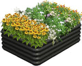 4.3x3x1ft Raised Garden Bed Kit for Outdoors Rustproof PP Raised Planter Box Large Garden Box Flower Bed with Press-Fit Assembly Gardening Containers for Vegetables Flowers Herbs Balck