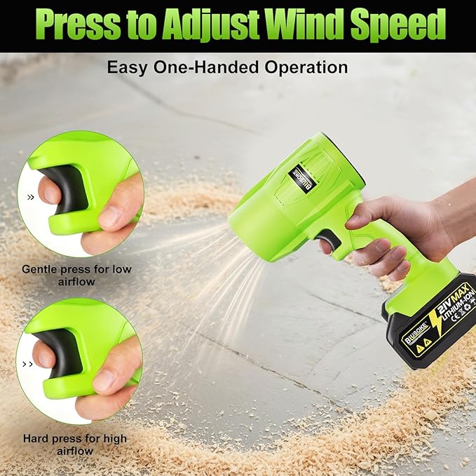 Cordless Snow Blower Electric Cordless Leaf Blower with 2x4.0Ah Batteries and ChargerLightweight Handheld Snow Blower Small Leaf Blowers for Car Dryer Snow Lawn Patio Garden Dust Cleaner