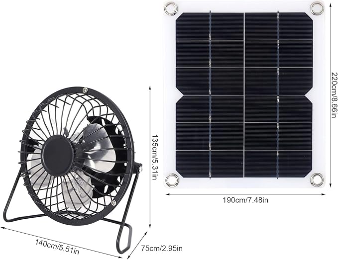 Mini Ventilator Quietly Cools Solar Exhaust Fan Portable for Pet Dog Chicken House