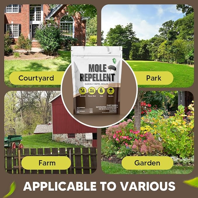Mole Repellent for Lawns Groundhog Repellent Outdoor Armadillo Repellent Mole Deterrent for Yard Vole Repellent Outdoor Gopher Repellent Safe for Family &amp Pets 8 Packs