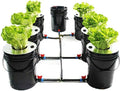 Hydroponic System 5 Gallon 6 Buckets Hydroponics Growing System Recirculating Growing Kit with Pump Air Stone and Water Leveling Device for Indoor/Outdoor Leafy Vegetables