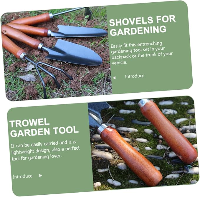 1set Small Garden Tool Ergonomic Shovel and Trowel Kit for Gardening Outdoor Activities and Hiking for Narrow Spaces and Reducing Hand Fatigue