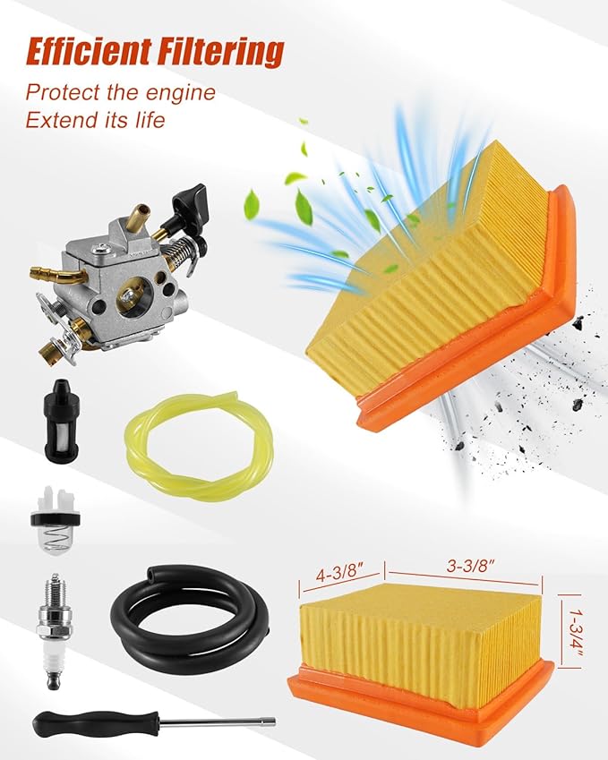 Carburetor Air Filter Tune Up Kit Fit for Stihl BR800 BR800C BR800X C-E Magnum 79.9cc Backpack Blower Carb with Filter Spark Plug Primer Bulb Replace 4283-141-0300B 4283-120-0601 0000 350 0527