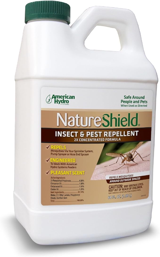NatureShield Insect and Pest Repellent Outdoor Bug Repellent for Patio and Lawn Use with Irrigation Feeder System Pump or Hose End Sprayer 64 Oz