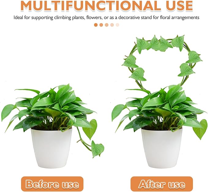 TOYANDONA 4pcs Iron Garden Trellis Heart Shaped Plant Climbing Support Frame for Potted Flowers Indoor Outdoor 4mm Iron Stem Supports Vine Plant Holder Rack