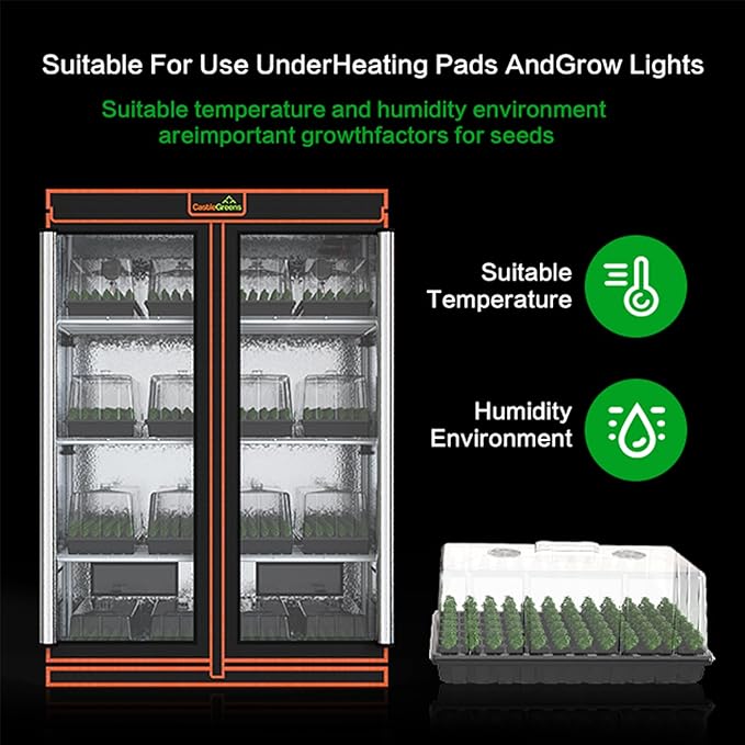 48x24x72 Multi-Storey Grow Tent Extra-Large Observation windows Heavy-Duty 600D Mylar Plant Tent Waterproof Growing Tents Fit in Indoor Planting Hydroponics 4-Layers of seedlings