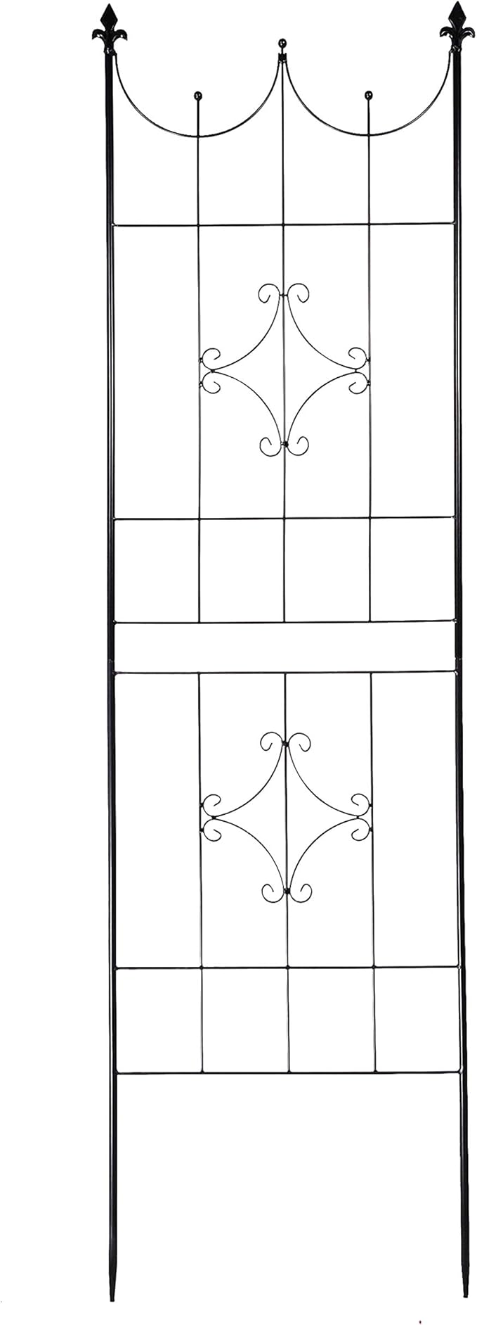OUTOUR Larger Garden Trellis Plant Support Wire Lattice Grid Panel Stake Fence 70x20 for Climbing Plants Potted Vines Vegetables Vining Flowers Ivy Roses Clematis Lawn Backyard Patio Black