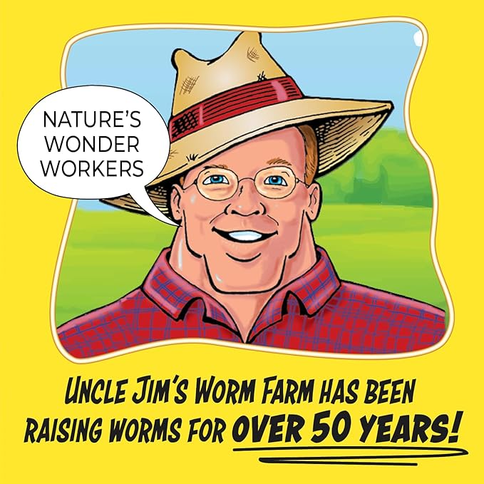 Uncle Jim's Worm Farm 5000 Count Red Wiggler Composting Worms Mix for Garden Soil or Fishing | Starter Pack of Compost Worms Improves Soil Structure and Quality for Healthier Gardens