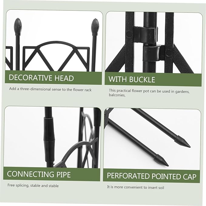 Metal Garden Trellis Plant Support for Climbing Vines Indoor Outdoor Wire Frame Protects Plants from Wind and Rain for Patio Lawn Garden Courtyard Black