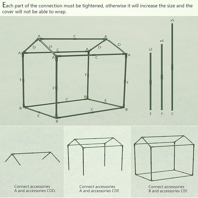 Esbaybulbs Mini Greenhouse with PVC Cover and Roll-Up Zipper Door 33.5'L x 23.2'W x 32.5'H Transparent Steel Frame Roll-Up Door Garden Greenhouse