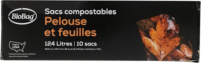 BioBag Compostable Lawn &amp Leaf Yard Waste Bags 33 Gallon 10 count (pack of 2)